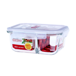lock&lock 乐扣乐扣 分隔型玻璃保鲜盒 微波炉饭盒 llg429c 赠
