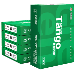 天章 （TANGO）A4打印纸80g500张*5包 新绿天章【豪华品质】白纸双面打印复印纸 纸张洁白顺滑不卡纸 整箱2500张