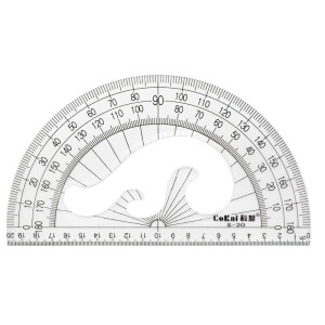 科加 大号量角器 透明半圆量角器 学生量角尺 测量工具 科加s-20量角尺1把