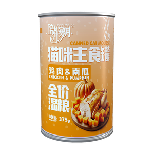 陪伴岁月猫罐头主食罐补充营养猫咪罐头成幼猫全价湿粮 鸡肉+南瓜  375g*6罐