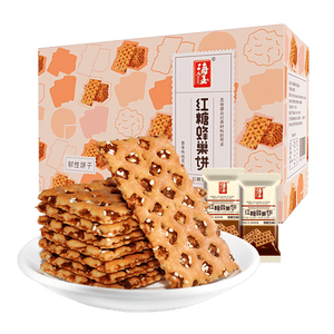 海玉红糖芝麻夹心蜂巢饼干700g酥脆点心下午茶户外休闲零食办公室节日