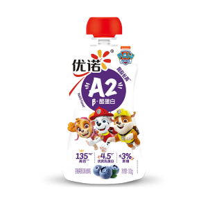 优诺（yoplait）儿童蓝莓味酸奶100g*6 3%蔗糖A2β-酪蛋白[汪汪队立大功正版授权]