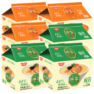 日清食品（NISSIN）日清拉王香辣豚骨猪骨风味5连包非油炸日式拉面速食面懒人宵夜 【30包】香辣猪骨15+猪骨15（+筷子套餐）