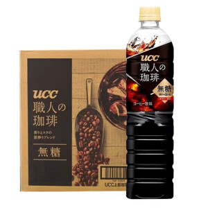 优诗诗（UCC） 职人咖啡 日本进口即饮咖啡饮料 无糖黑咖啡 冷萃冰美式苦咖啡液 黑咖啡0糖0脂0卡900ml*12瓶整箱