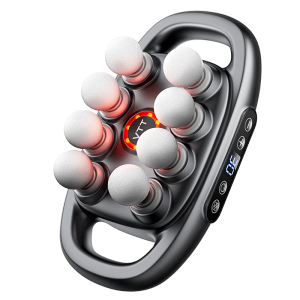 VTT【德国】六头筋膜枪腿部全自动揉捏多功能八头全身深层肌肉放松按摩器腰腿部电动颈膜枪小腿按摩仪 【升级八头】30档+动力锂电池+德国品牌大电机灰