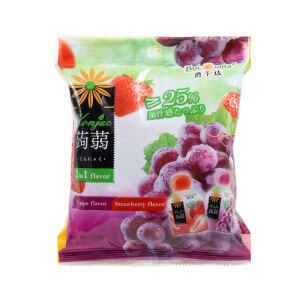 芭干达 混合水果味蒟蒻(魔芋)果汁果冻（草莓味+葡萄味）120g六一儿童节