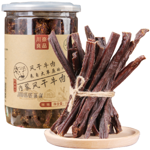 川奈良品 内蒙古特产超干手撕风干正宗牛肉干条休闲零食品 200g 原味9成干