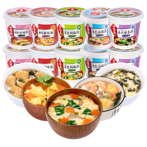 海福盛方便食品速食汤冲泡免煮懒人早餐FD冻干汤5味10杯90g