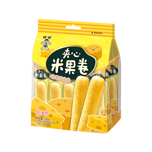 旺旺 夹心米果卷 芝士味 180g 零食 膨化食品 饼干糕点