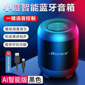 Bonks笔记本小音响家用台式机电脑电视usb桌面迷你有源音箱手机2.0外接重低音炮喇叭悦磁游戏有线小钢炮 黑AI智能音箱（语音控制）