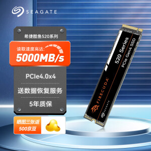 希捷（Seagate） M.2固态硬盘高速PCIe4.0x4游戏ssd固态530NVMe酷玩520 酷玩520-1T