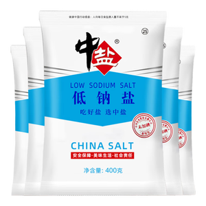 中盐低钠盐400g*5【未加碘】低钠盐 减盐不减咸 吃好盐 选中盐