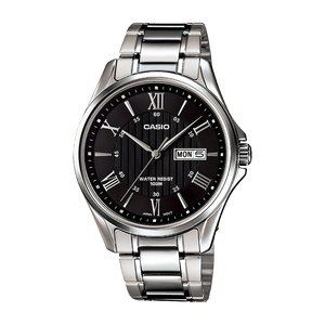 卡西欧（CASIO）经典指针系列 简约休闲商务时尚石英防水钢带男表MTP-1384D-1AVDF
