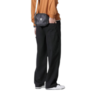 MMOPTOP日系工装裤子男士春夏季宽松纯棉复古伐木直筒休闲裤8335黑色L