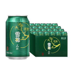 雪花啤酒(Snowbeer)晶粹 330ml*24听 新鲜拉格清爽口感 自营热销