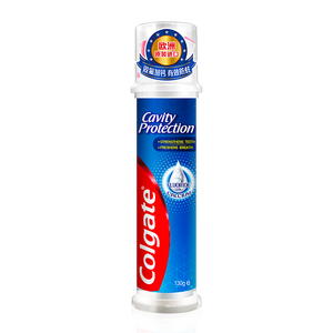 高露洁（Colgate）【孙颖莎同款】欧洲进口卓效防蛀直立按压泵式牙膏130g含氟健齿