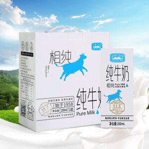 相山相纯全脂纯牛奶200ml*12盒/箱优质乳蛋白儿童学生成人营养早餐 纯牛奶200mlX12盒