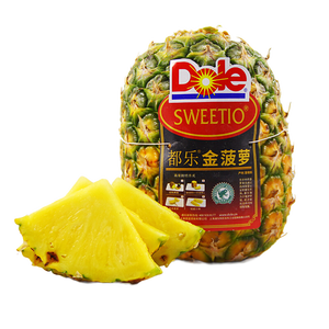 都乐Dole 进口无冠金菠萝 2只装 金菠萝 单果900g