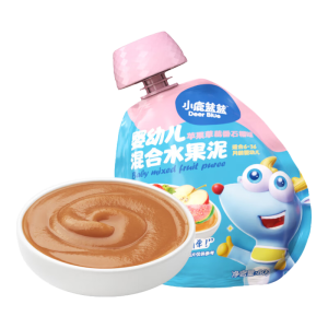 小鹿蓝蓝辅食水果泥宝宝果泥多口味水果泥 苹果草莓番石榴果泥/80g