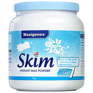 Maxigenes美可卓蓝妹子脱脂奶粉1kg罐0蔗糖高钙钙蛋白儿童学生中老年成人