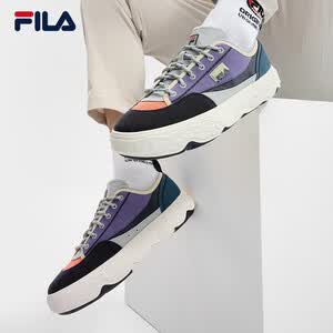 斐乐（FILA）官方男鞋ROCK岩石鞋帆布鞋时尚休闲鞋 传奇蓝/龙胆草紫-NG 45