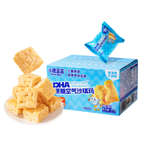 小鹿蓝蓝 0蔗糖DHA空气沙琪玛500g宝宝零食儿童糕点泡芙早餐零食 