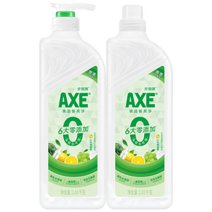 斧头牌（AXE）柠檬鸭屎香果蔬餐具净洗洁精1.01kg*2（泵+补）6大零添加
