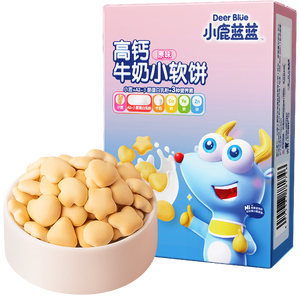 小鹿蓝蓝高钙牛奶小软饼三大零添加宝宝零食软饼干便携独立装60g 小软饼【一盒8-9小袋】