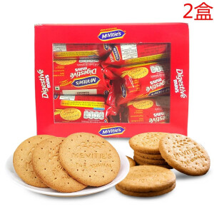 特巧Mcvities麦维他全麦粗纤维消化饼迷你独立小包装390g（12包）零食 进口/390g（12包）  *2盒