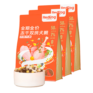 红狗（RedDog）冻干狗粮幼犬成犬 高蛋白美毛低敏 大小型犬泰迪比熊柴犬柯基金毛 【囤货装】肉食风暴犬粮10kg