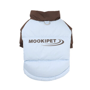 MOOKI PETmookipet宠物狗狗衣服冬季雪纳瑞小型犬90白鸭绒服外套保暖 蓝色 M(4.5-6kg)