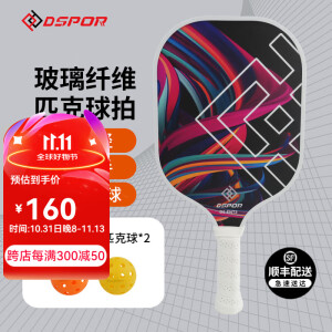 DSPOR匹克球拍LOVE/ENT-2/3/4系列 pickleball 玻璃纤维PP蜂窝内芯 【玻纤ENT2】白色初学单拍+2球