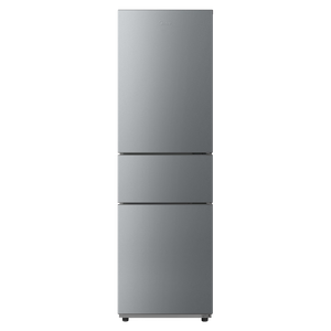 美的220L三门冰箱灰色租房家用客厅宿舍小型冰箱三开门三温低耗省电低音运行BCD-220TM