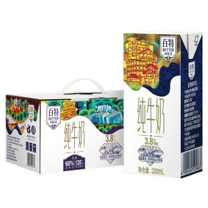 天友百特高钙低脂纯牛奶200ml*12盒（礼盒装）3.8g优质乳蛋白