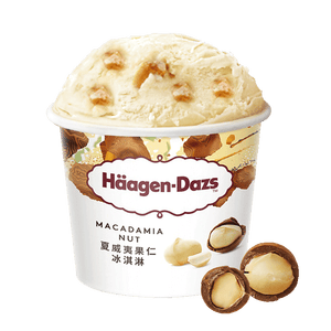 哈根达斯（Haagen-Dazs）经典夏威夷果仁口味冰淇淋 100ml/杯 雪糕