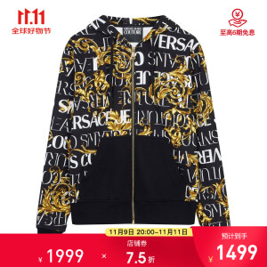 VERSACE JEANS 范思哲  男士LOGO COUTURE系列连帽外套 黑色 73GAI3Z0 FS041 G89 M（建议拍小一码）