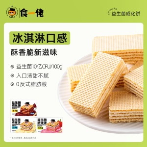 食一佬冰淇淋威化饼干夹心零食礼包整箱休闲食品独立包装 【主推！六盒】三种口味各两盒