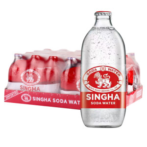 SINGHA苏打水325ml玻璃瓶 泰国进口含气汽水饮料 325mL 24瓶 1箱 玻璃瓶【开瓶器】 375ml