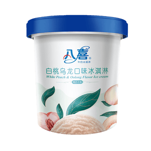 八喜冰淇淋 白桃乌龙口味550g(880ml)*1桶 家庭装 生牛乳冰淇淋桶装
