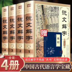 说文解字（礼盒装精装4册） 原文译文注释图解540部首篆书 古代汉语字典古籍工具书 古文字字典咬文嚼字细说汉字的故事画说汉字全集