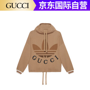 Gucci阿迪联名卫衣经典时尚Logo印花连帽 M