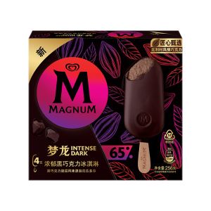 梦龙【王嘉尔推荐】和路雪 浓郁黑巧克力口味冰淇淋 64g*4支 雪糕