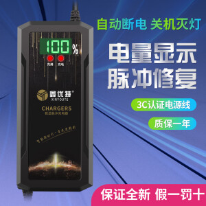 鑫优特智能关机电动电瓶车充电器48V12Ah60V20Ah72V30Ah96V通用自动断电 方孔48V12Ah自动关机