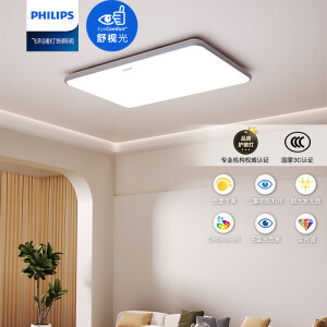 飞利浦（PHILIPS）全光谱LED吸顶灯护眼客厅灯卧室灯怡轩星光银 120W大促礼盒版