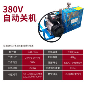 利宏棣正压式空气呼吸器高压充气泵30mpa潜水瓶打气机20mpa消防充气泵 380V电源驱动 自动关机