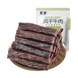 蒙都 0防腐*风干牛肉干 原味200g 孕妇儿童 低脂0糖高蛋白零食清真