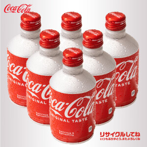 可口可乐coca-cola子弹头可乐300ml*6瓶汽水饮料日本原装进口碳酸饮料