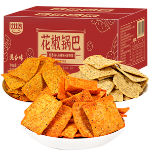 比比赞（BIBIZAN）花椒锅巴混合味240g约16包办公室网红膨化饼干休闲小吃零食品