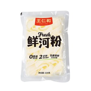 王仁和0脂鲜河粉220g*1袋新鲜河粉炒牛河粉速食鲜切湿河粉鲜河粉鲜宽粉