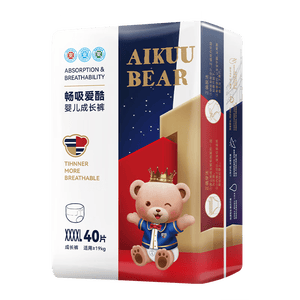 爱酷熊（AIKUUBEAR） 干爽畅吸半包拉拉裤XXXXL80加大码尿不湿超薄瞬吸（18-20kg）